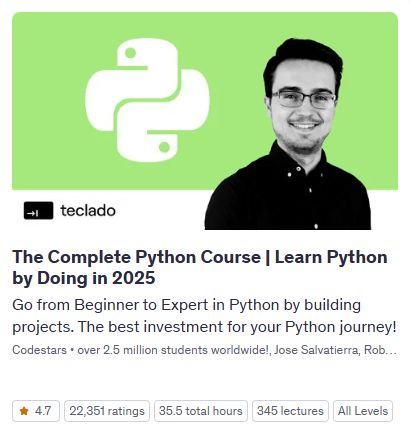 Udemy Python kurz